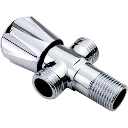 All Copper 4 Points Three-way Angle Valve Multi-function Washing Machine Triangle Water Stop Valve Double Outlet