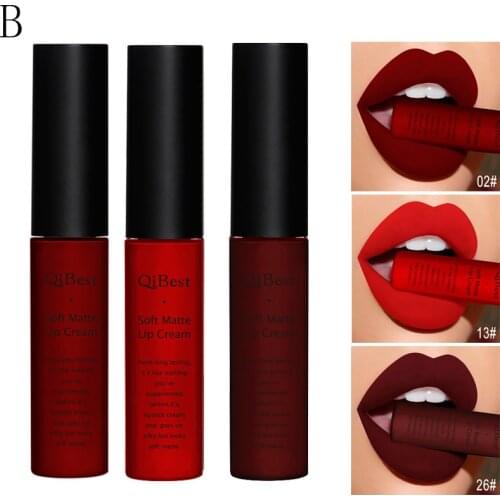 3 Colors Matte Lipstick Set Velvet Matte Lip Gloss Red Lip Tint Long Lasting Waterproof Smoke Tube Maquillaje Lips Batom TSLM1