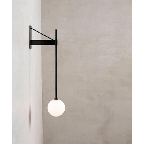 Nordic creative black living room wall lamp bedside bedroom designer model room wall lamp postmodern single head wall lamp