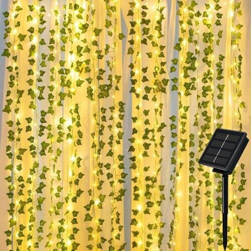 New Year Christmas Ornaments Maple Leaf Solar Led Lights String Christmas Decorations for Home Navidad Christmas Garden Decor