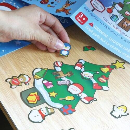 New Year Gifts Christmas Santa Snowman Elk Tree DIY Stickers Christmas Decorations for Home Navidad Ornaments Xmas Kids Gifts