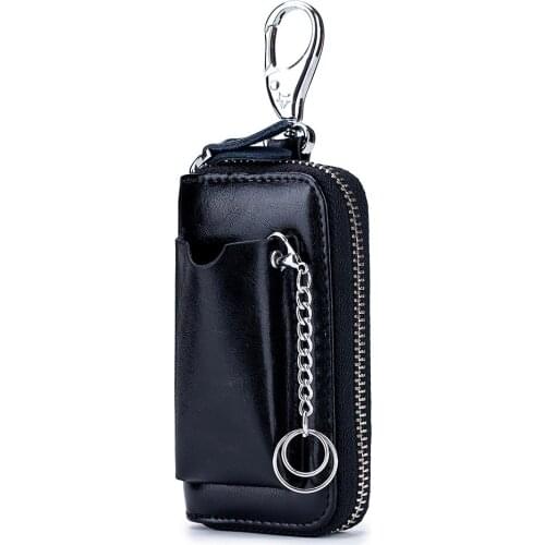 New Mens Genuine Leather Key Wallet Men Cowhide Wallet Car Key Holder Pouch Bag Case Keys Organizer Housekeeper Keychain Cover