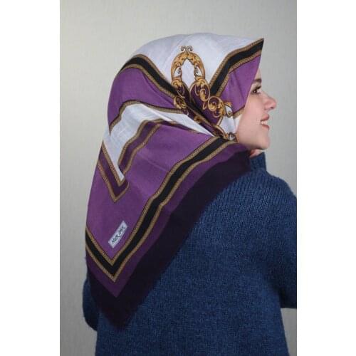 NUR SILK PATTERNED LINEN FLAMLI SCARF-DESEN-24-RENK-06