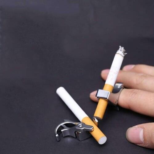 Practical Durable Gold Plated Alloy Off Smoking Clip On Hand Rack Cigarette Holder Adjustable Ring smoking Accessories #295888