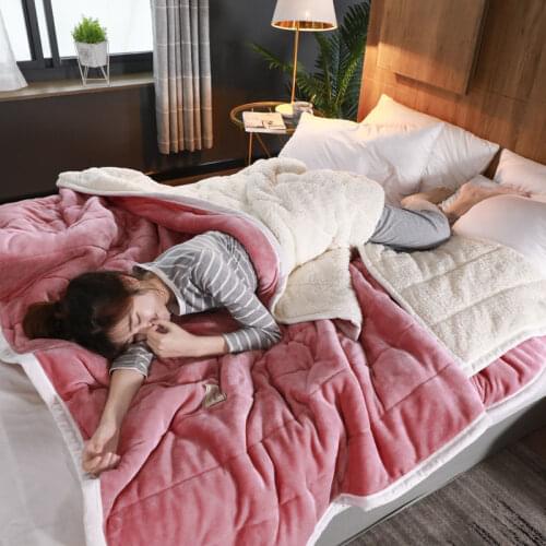 Thick Quilt Luxury Blanket Winter Thick Double Layer Sherpa Blanket 150x200cm Warm Soft Lamb Fleece Polar Fleece Blanket