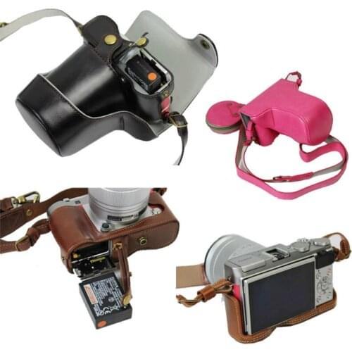 Luxury PU Leather Camera Case Bag For Fujifilm XA1 XA2 Fuji XA3 XA10 Camera Bag With Strap Open Battery directly + Lens Bag