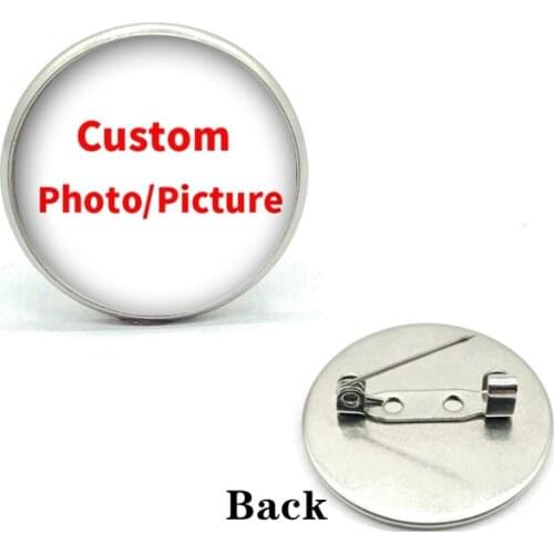Handmade Custom Photo/Picture Badge Brooch Glass Cabochon Dome DIY Personalized Brooches Pins Silver Plated Accessories