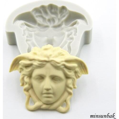 Minsunbak Human Face Fondant Silicone Mold Goddess Head Cake Decoration Tool Fondant Mold Chocolate Gumpaste Baking Tools