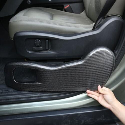 For Land Rover Defend 110 2020 2021 ABS Carbon Fiber Style Car Seat Side Adjustment Frame Decoration Cover Stickers Accessories
