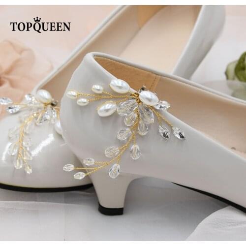 TOPQUEEN-X23 Shoe Clip Wedding Shoes Buckle Clip-on Women Bride High Heel Charms Fashion Luxury Decoration Imitation Pearl