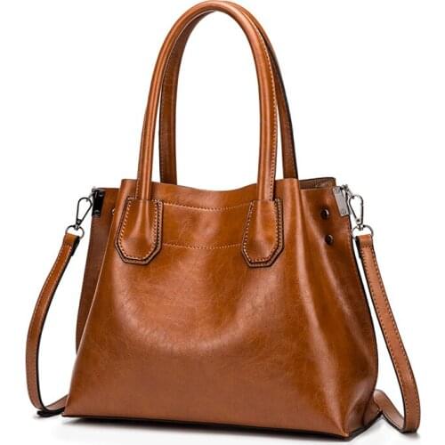 Womens shoulder bag 2020 new womens solid color bucket bag large capacity handbag lady European and American shoulder tote bag