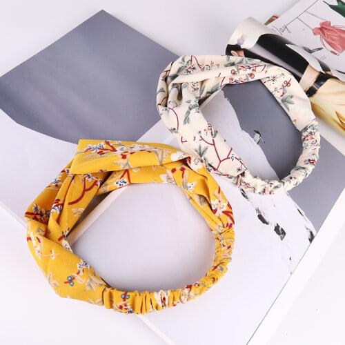 EASYA Women Girls Print Flower Fabric Headband Elastic Summer Style Bohemian Hair Accessories Hairband Headwear