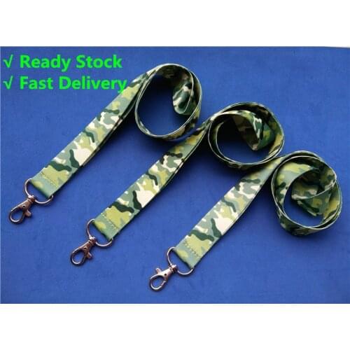 1piece Camo/ Rainbow Key Lanyard with Keyring Army Green Mobile Neck Straps Camouflage ID Badge Holders 1 inch wide