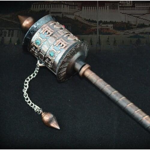 1 Piece Handcrafted Tibetan Prayer Wheel Alloy + Wood + Plastic Collectibles