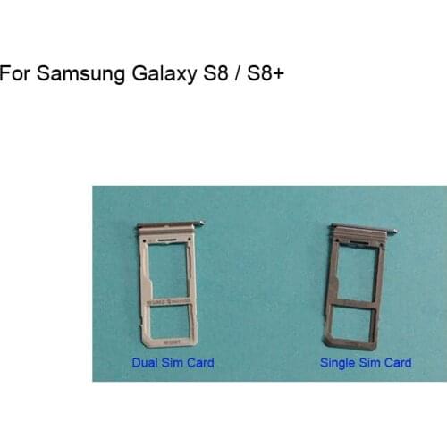 2PCS For Samsung Galaxy S8 Tested Good Dual Sim Card Holder Tray Card Slot For Samsung Galaxy S8+ Single Sim Card Holder