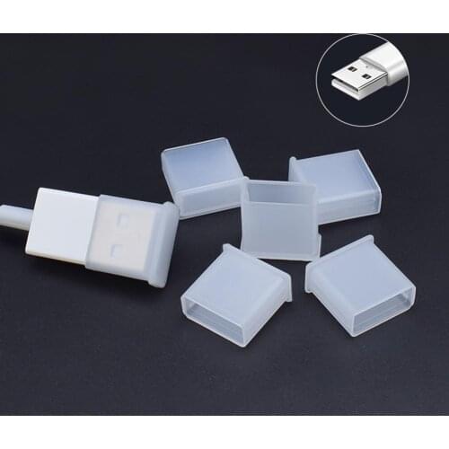 5pcs dust plug protective cover USB charging extension transfer data line cable stopper cover case shell charger jacket android