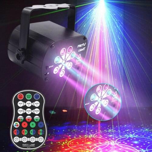 60/120 patterns Mini USB Charge DJ Disco Light Strobe Party Stage Lighting Effect Voice Control Laser Projector Lamp for Dance
