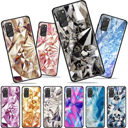 Diamond Pieces for Samsung Galaxy S20 FE Ultra Note 20 S10 Lite S9 S8 Plus Luxury Tempered Glass Phone Case Cover