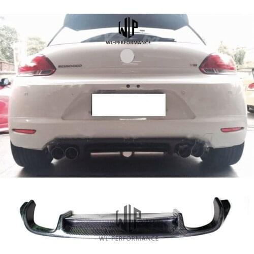 VW Scirocco Carbon Fiber Rear Bumper Lip Diffuser Car Styling For Volkswagen Scirocco Car Body Kit 2014-2016