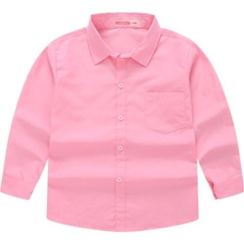 BBD Children 5-9 Years Shirt Boys Spring Summer School Long Sleeve Solid Color Top Kids High Quality Fashion Blouses Clothes