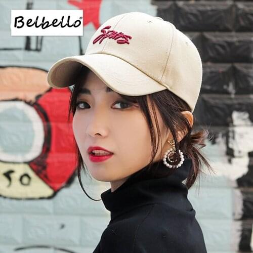 Belbello New style Fashionable Washed Cotton solid Hat Mens womens Lovers Three-dimensional embroidery Sunshade baseball cap