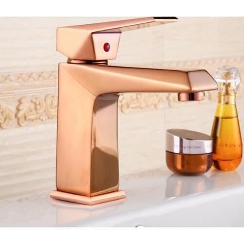 Free Shipping Euro Rose Gold finish Luxury Bathroom Basin Faucet small Single Handle with diamond Vanity Sink Mixer water Tap