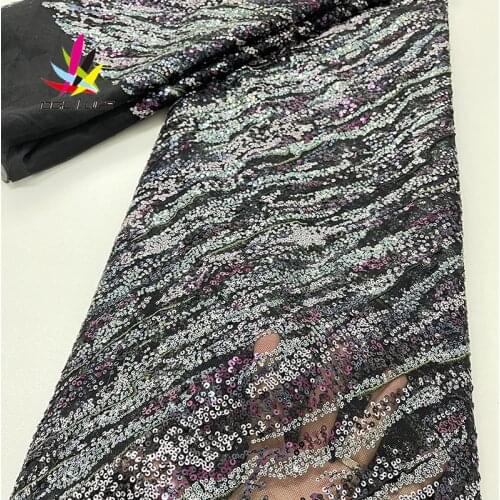 Sequin Lace Fabric Sequin Party Wedding Embroidery African Most Popular High Quality for Aso-ebi dress