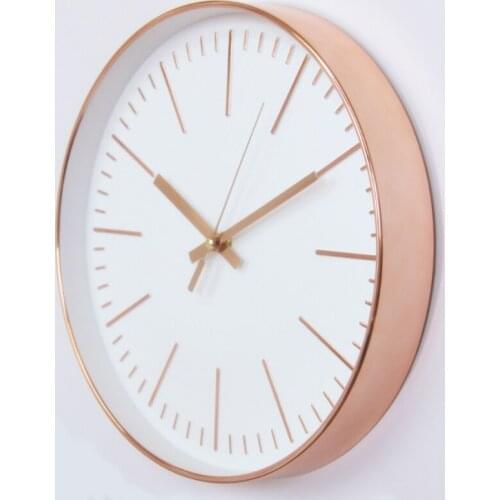 Top design Rose Gold Wall Clock Silent Nordic Style Wall Watch Living Room Home Decoration Fashion Hanging Wall Watches