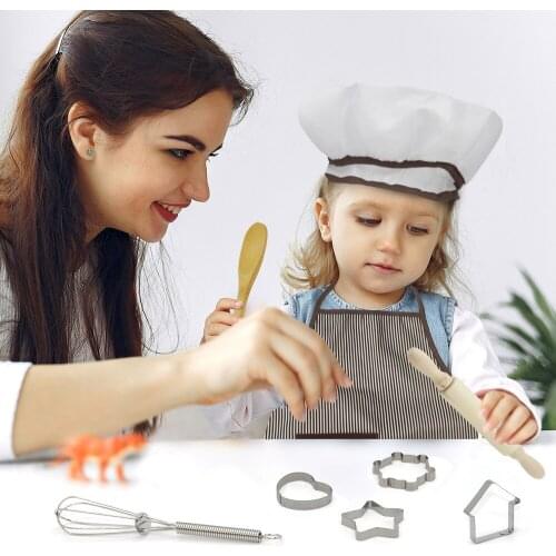 11-Piece Childrens Kitchen Set For Children Complete Kitchen Equipment For Kids Apron Chef Hat Baking Mold Set Hot Sale