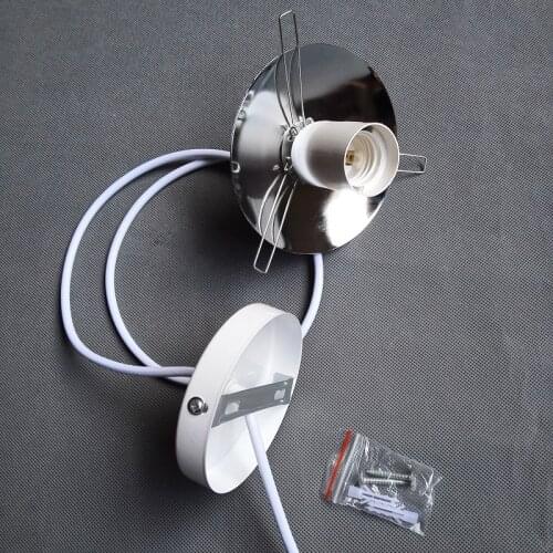 E27 lampholder+spring+Metal tray + 1m power ocord +10cm ceiling plate Dining Room cord Pendant lights For Home or bars