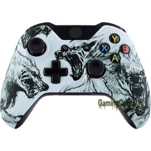 EXtremeRate Front Top Housing Shell Faceplate Case Cover for Xbox One Controller Wolf Soul