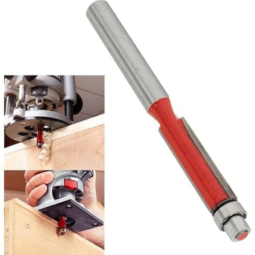 1pcs 8" Shank Flush Trim Router Bits for wood Lengthened Trimming Cutters with bearing woodworking tool endmill 2020new
