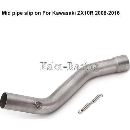 Stainless Steel Motorcycle Exhaust Muffler Mid link Pipe Adapter middle connect tube slip on for Kawasaki zx10r zx-10r 2008-2016