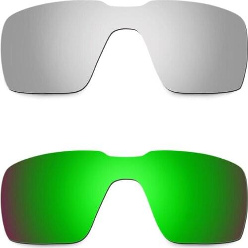 HKUCO For Probation Sunglasses Replacement Polarized Lenses 2 Pairs - Silver & Green