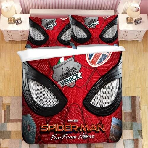 Avengers Spider-Man 3D Bedding Set Soft Cartoon Quilt Cover Pillow case Duvet cover Bed Linen Adult Children girl boy