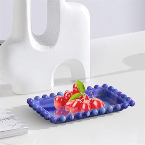 Fruit Storage Box Silicone Mold Epoxy Resin Mold Rectangular Beaded Tray Plate Dish Casting Diy Crafts Handmade Ornaments Decor