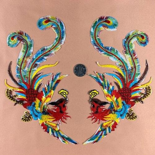 Beauty Colors Phoenix Embroidered Patches Sew on Sewing Parches for Clothes Applique Embroidery DIY Supplies Crafts Appliques