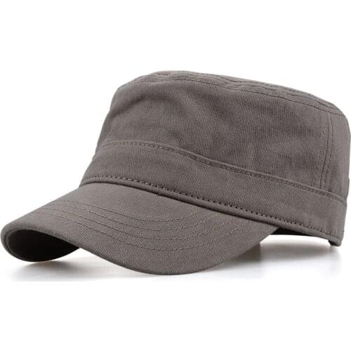 Mens flat top hat Korean fashion cap spring and autumn outdoor sunshade cap sun cap baseball cap casual cap military cap