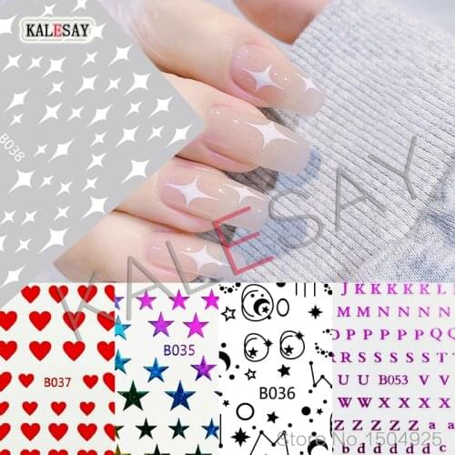 Cute Nail Art Stickers Love Heart Star Constellation Star Letter Manicure Design Accessories Back Glue Designer Nail Stickers