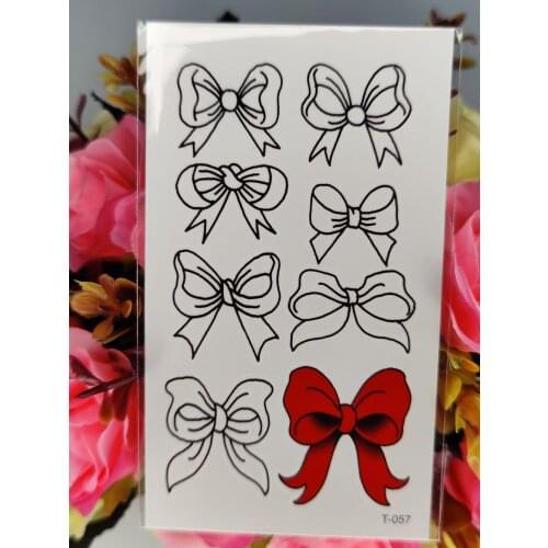 Fake Tattoo Stickers Geometric Bow Waterproof Temporary Tattoos Transferable Tatoo Cute Tatoo for Women Girl