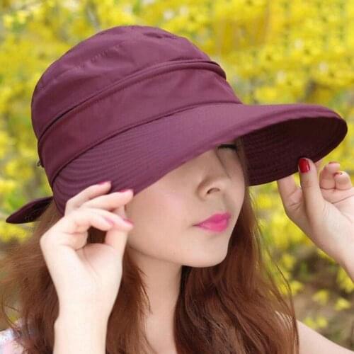 New Womans Sun Hats Female Foldable dual-use Casual Shade Hat Empty Top Hat Beach