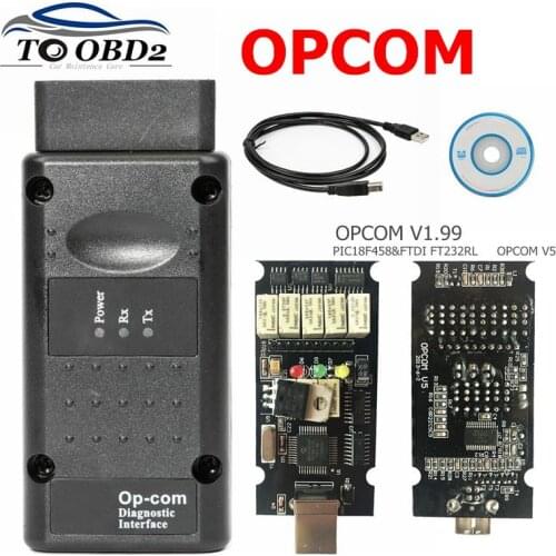OPCOM V1.99 V1.95 V1.78 V1.70 V1.65 V1.59 OBD2 CAN-BUS Code Reader For Opel OP COM OP-COM obd2 Diagnostic PIC18F458 FTDI Chip