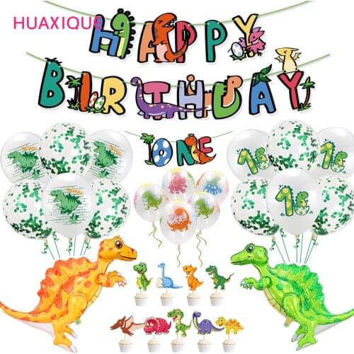 Standing Dinosaur Foil Balloons Birthday Decoration Dinosaur Party Baloons Banner Jungle Animal Part Supplies Baby Shower