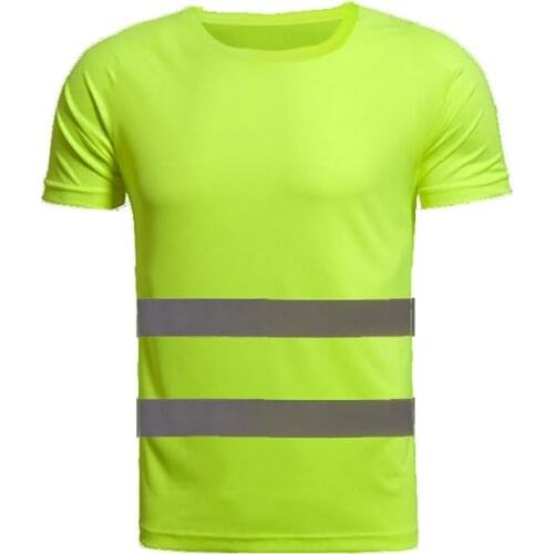 Unisex Reflective Safety Short Sleeve T-Shirt High Visibility Tees Tops Safe Gear Gym Fitness Construction Site