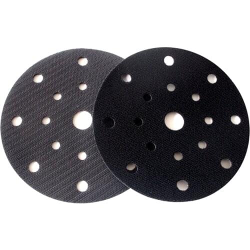Thin Interface Pad Protection Disc 6 Inch 17 Holes 150mm Black for Sander Polishing & Grinding - Hook and Loop（1pcs