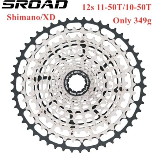 SROAD 12s 11-50T 10-50T 12 SPEED MTB Bicycle Cassette Ultralight 12s Bike Freeewheel fits SRAM XD Super Light CNC About 360g