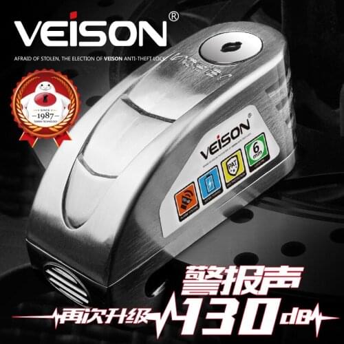 VEISON Waterproof Motorcycle Alarm Lock Motocross Bike Disc Lock Warning Security Anti Theft Brake Rotor Padlock Alarma Moto