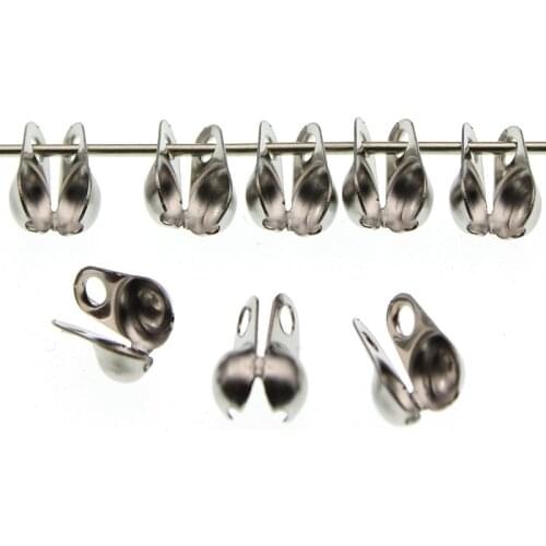 50pcs Stainless Steel Crimps Beads Ball Beaded Chain Connector Clasp 2 2.4 3.2 4.5 mm DIY Necklace Bracelets Jewelry Accessories