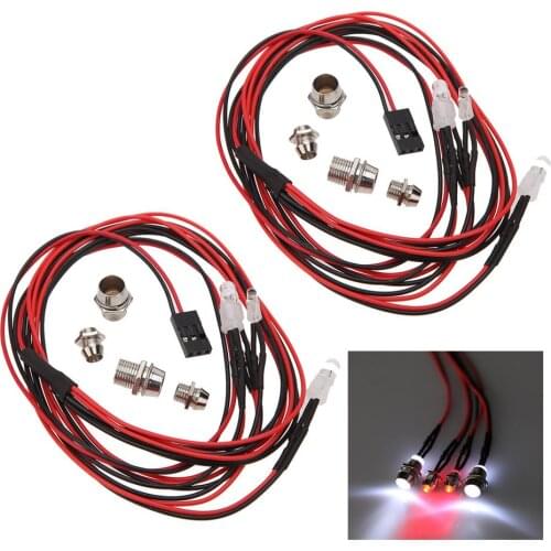 2 Sets 1/10 1/8 Upgrade Parts 4 LED Light Set Headlight Taillight for HSP RC Monster Truck Cars