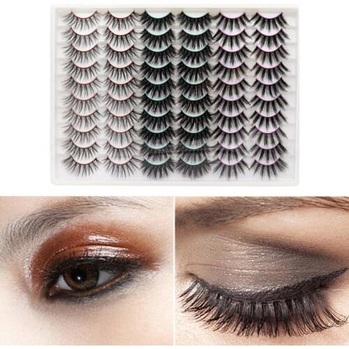 30 Pairs False Eyelashes Kit Handmade Dramatic Makeup Kit Mixed Specification Extension Lashes Kit for Girl